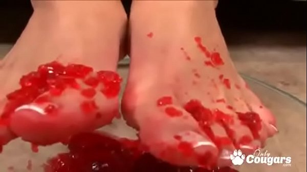 Mackenzee Pierce Gets Her Feet All Messy With Jello Before Giving An Amazing Footjob