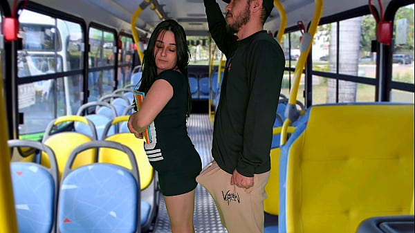 Student being hugged on the bus in public!