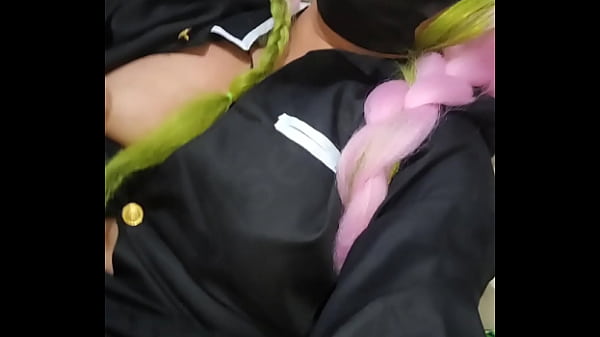 My otaku friend with Mitsuri cosplay gets horny after the convention party