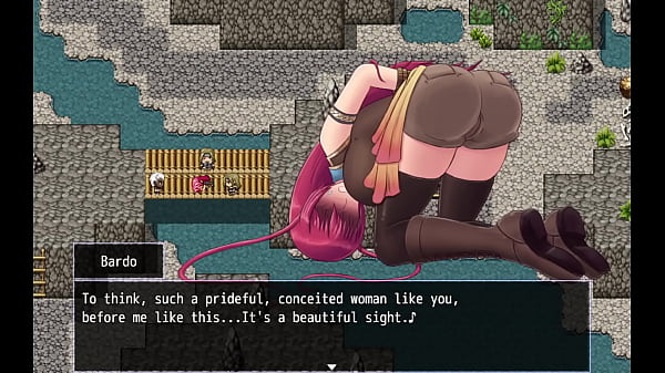 Makina Modder H-Scene 02 - Fallen Makina is tied up and convinces Bandit Leader Bardo to allow her to become his woman through dogeza, the use of her throat pussy, and a massive facial